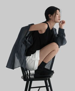 休閒寬鬆天絲尼龍襯衫