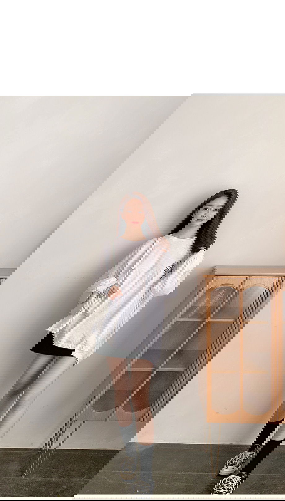 리리앤코 다운컬러 골지 무지 양말