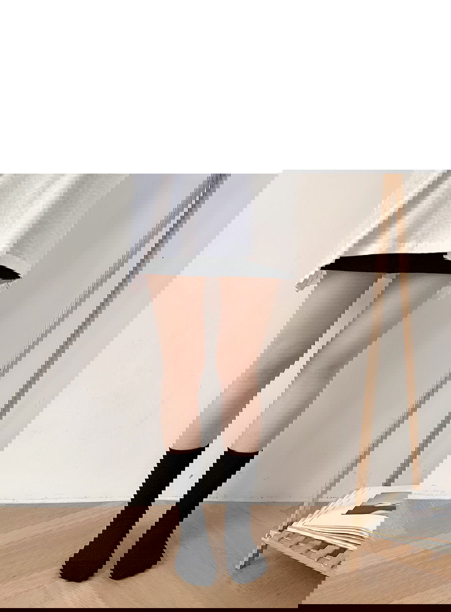 리리앤코 다운컬러 골지 무지 양말