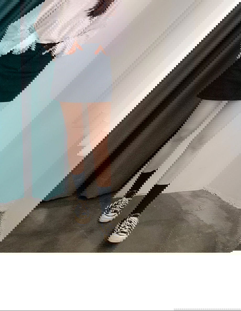 리리앤코 다운컬러 골지 무지 양말