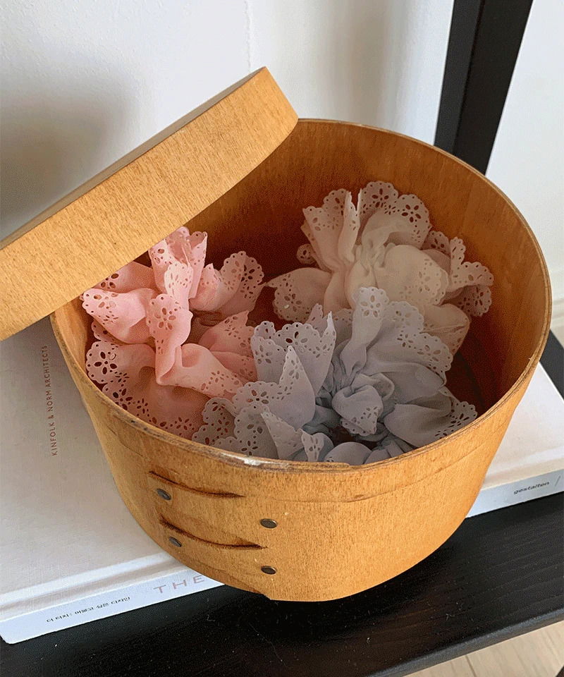 Flower punching scrunchie