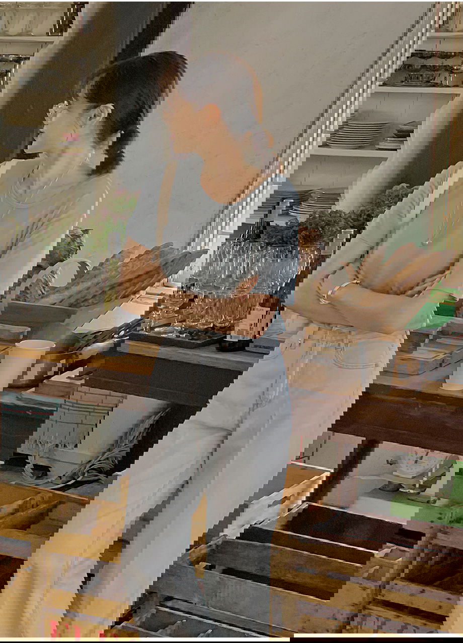 리리앤코 스코니티 썸머 코튼 워싱 와이드 데님 팬츠 청바지