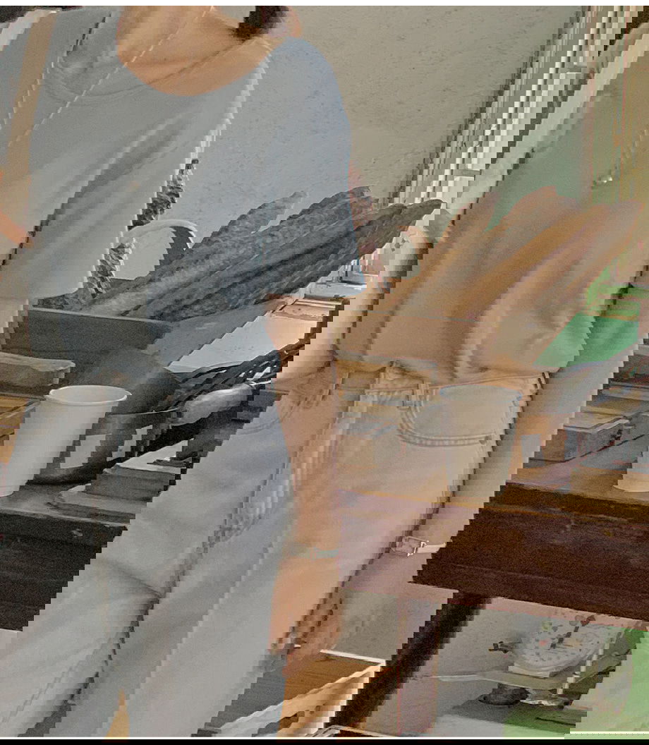 리리앤코 스코니티 썸머 코튼 워싱 와이드 데님 팬츠 청바지