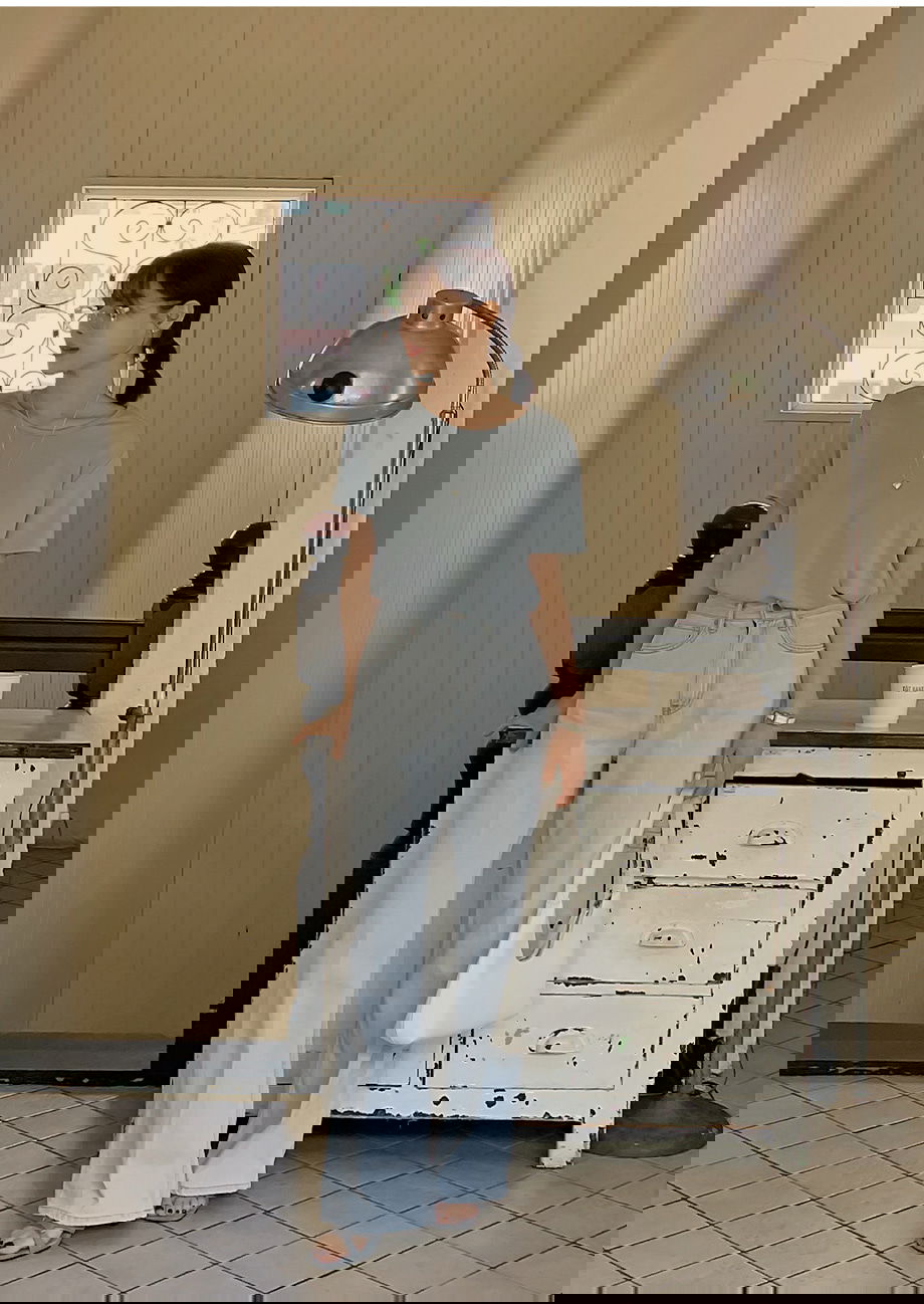 리리앤코 스코니티 썸머 코튼 워싱 와이드 데님 팬츠 청바지