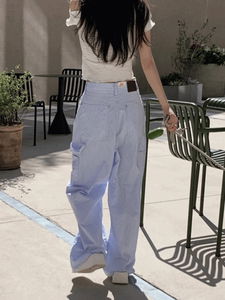 Carpenter Stripe Wide Pants