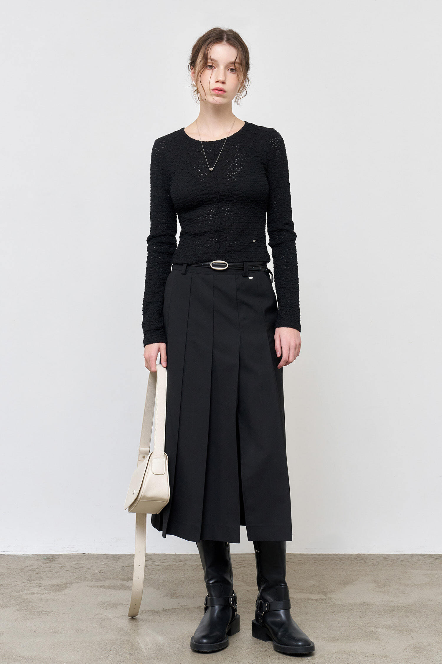 WOMAN Bold Pleated Long Skirt
