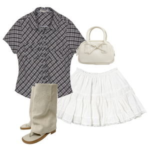 skirt,shirt,ShoulderBags 코디