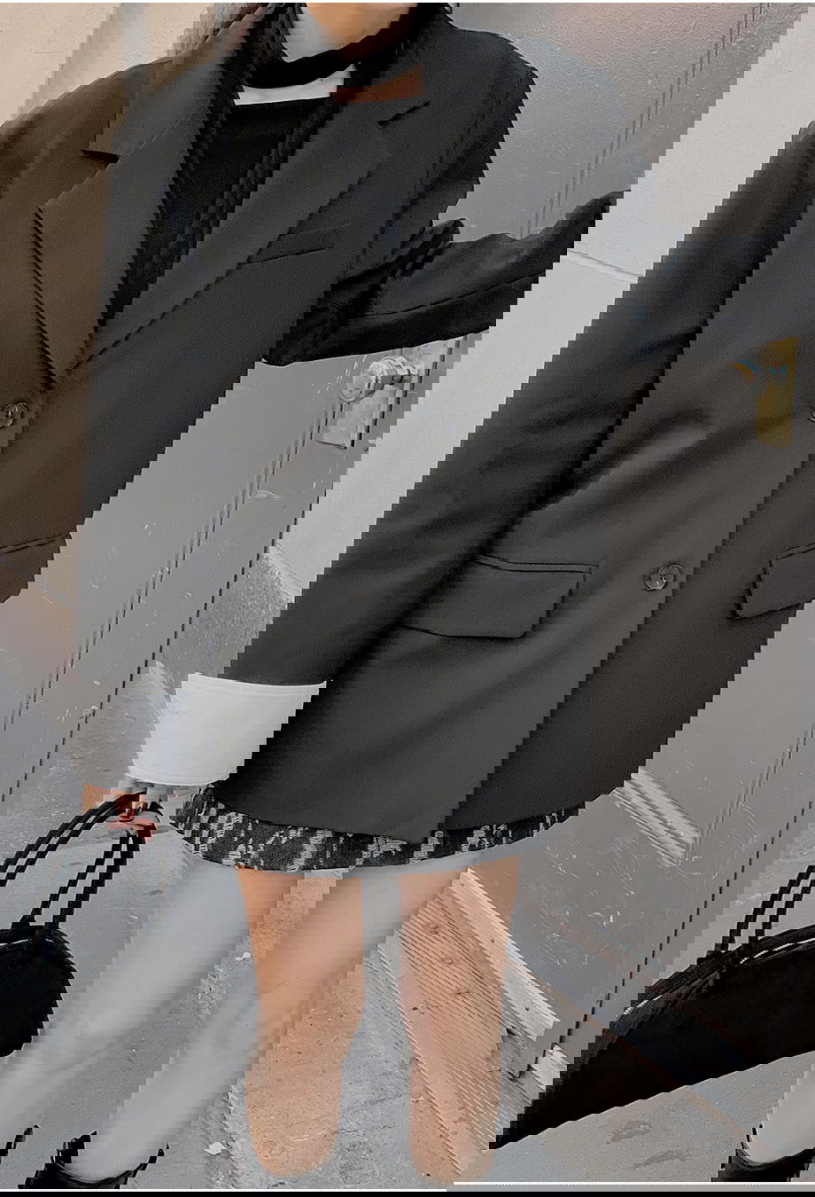 리리앤코 첸트벤 테일러드카라 셔츠 레이어드 자켓