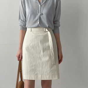 Stitched nylon midi skirt