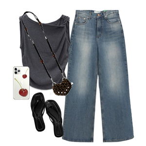 jeans,sleeveless,sandals 코디