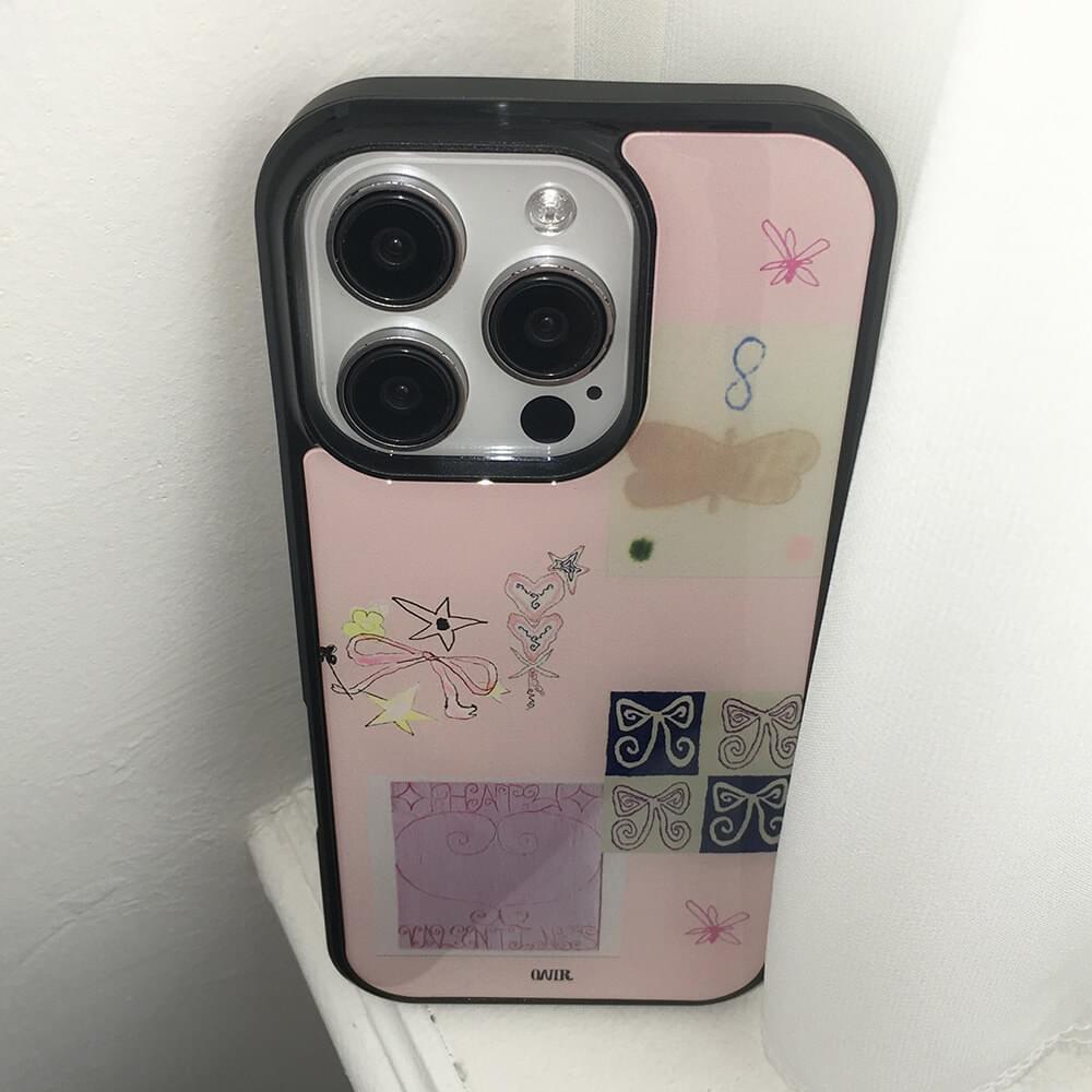 ムーナヴィンテージピンクエポキシiPhoneケース (当日発送)