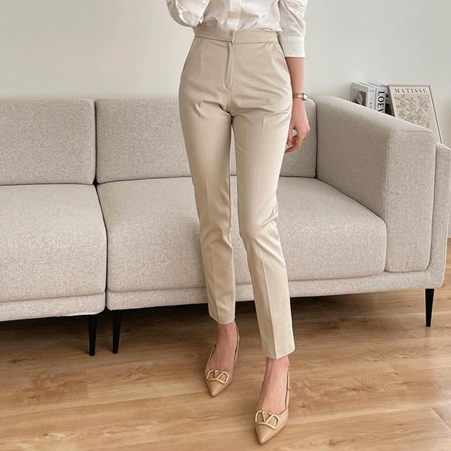 Life Pants High Waist Slim Spandex Cotton Skinny Straight Slacks (Ships Today)