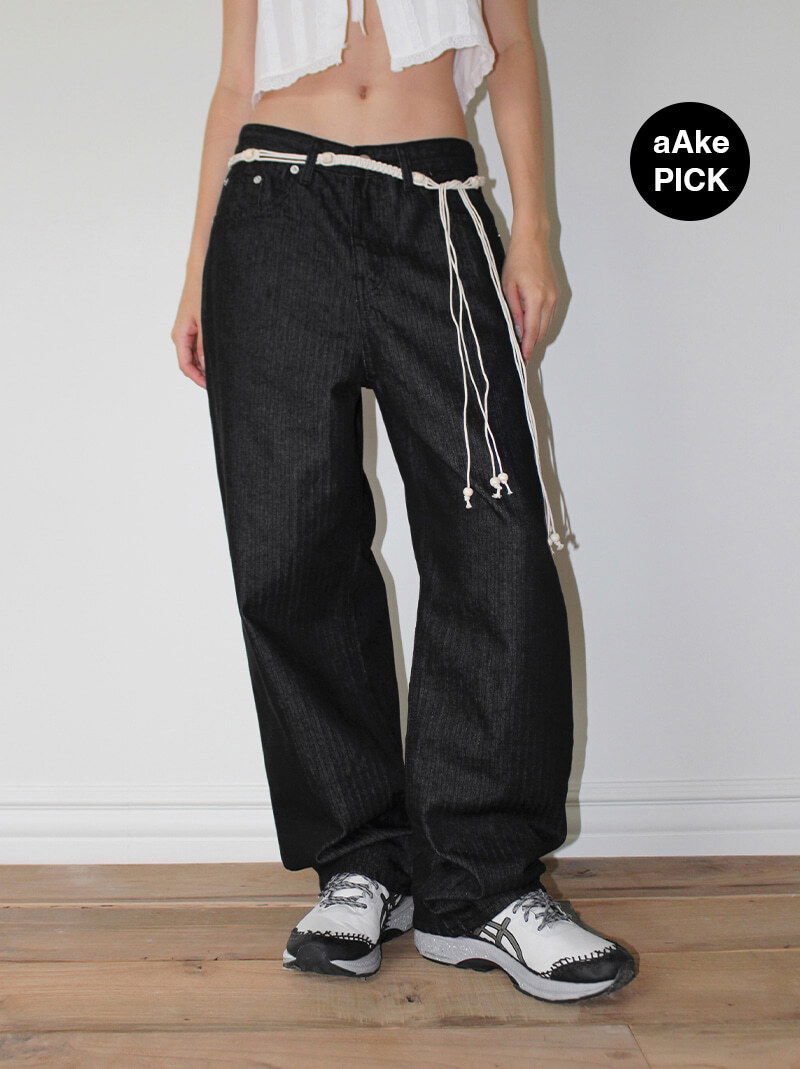 (NONFADE) ESSENTIAL TWILL DENIM (black)