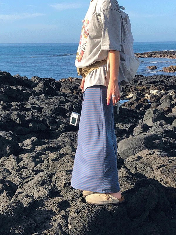 mori skirt (stripe/navy)