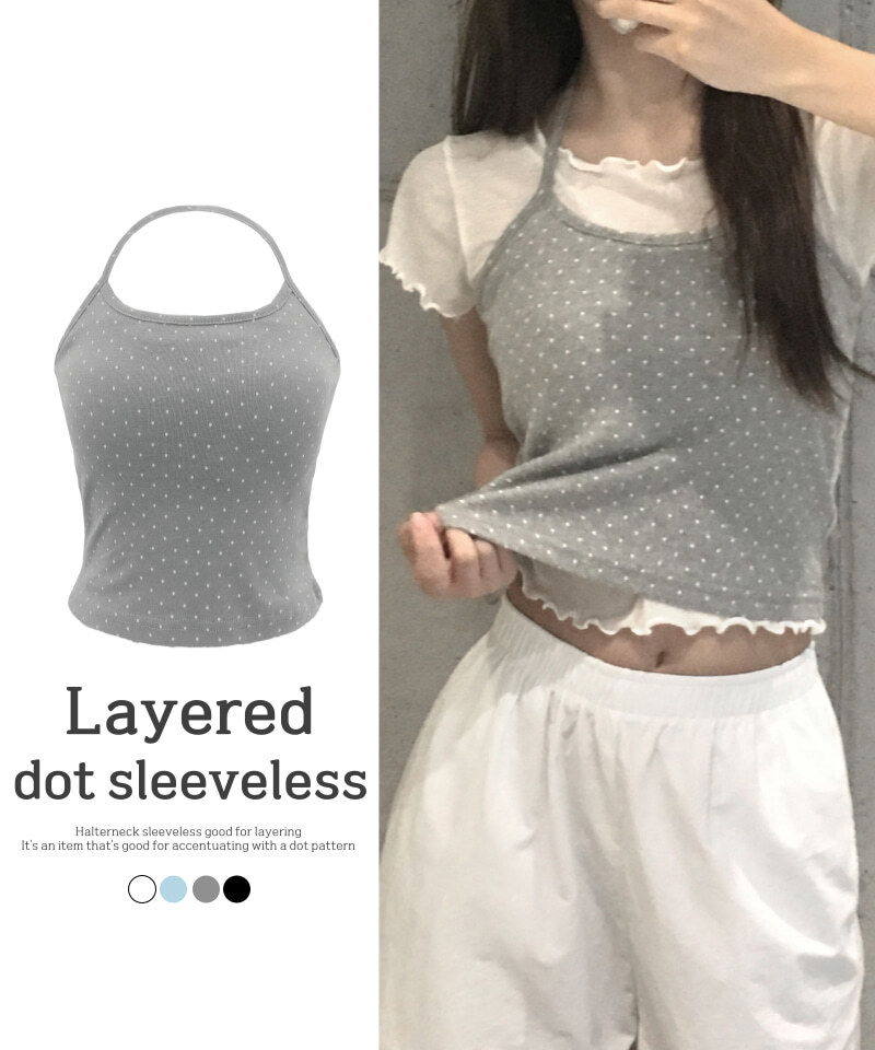 Diven Dot Halter Neck Sleeveless