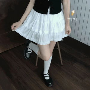 노이 2단 프릴 캉캉 허리밴딩 속바지 숏 미니스커트