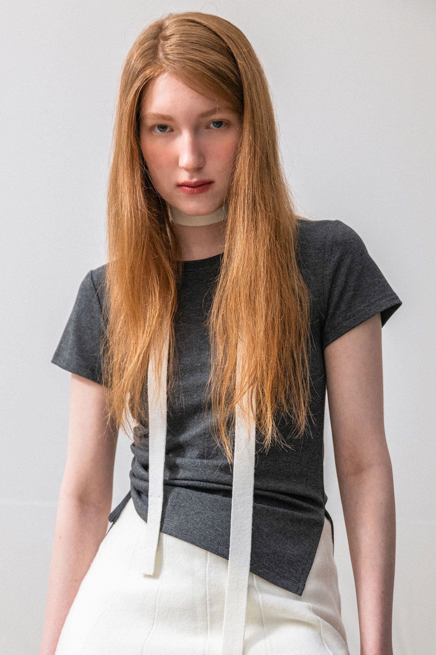 WOMAN shirring short sleeve t-shirt