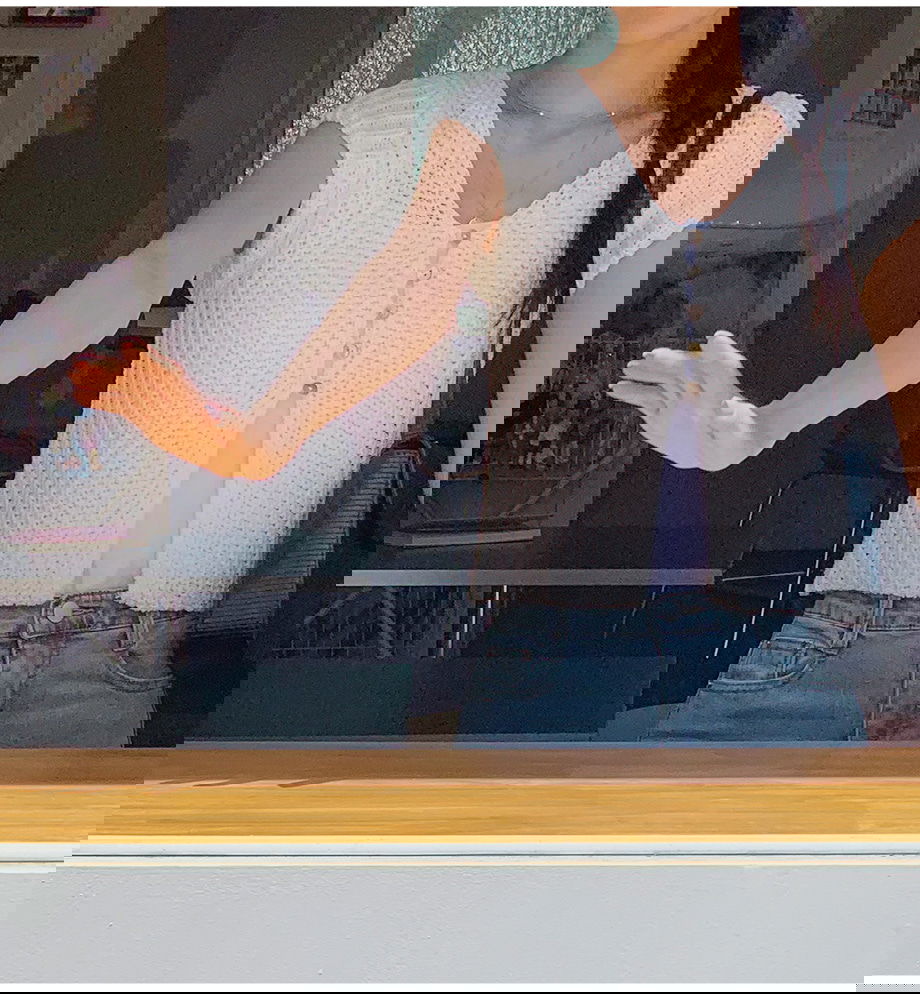 리리앤코 위크니프 속밴딩 스판 세미 부츠컷 데님 팬츠 청바지