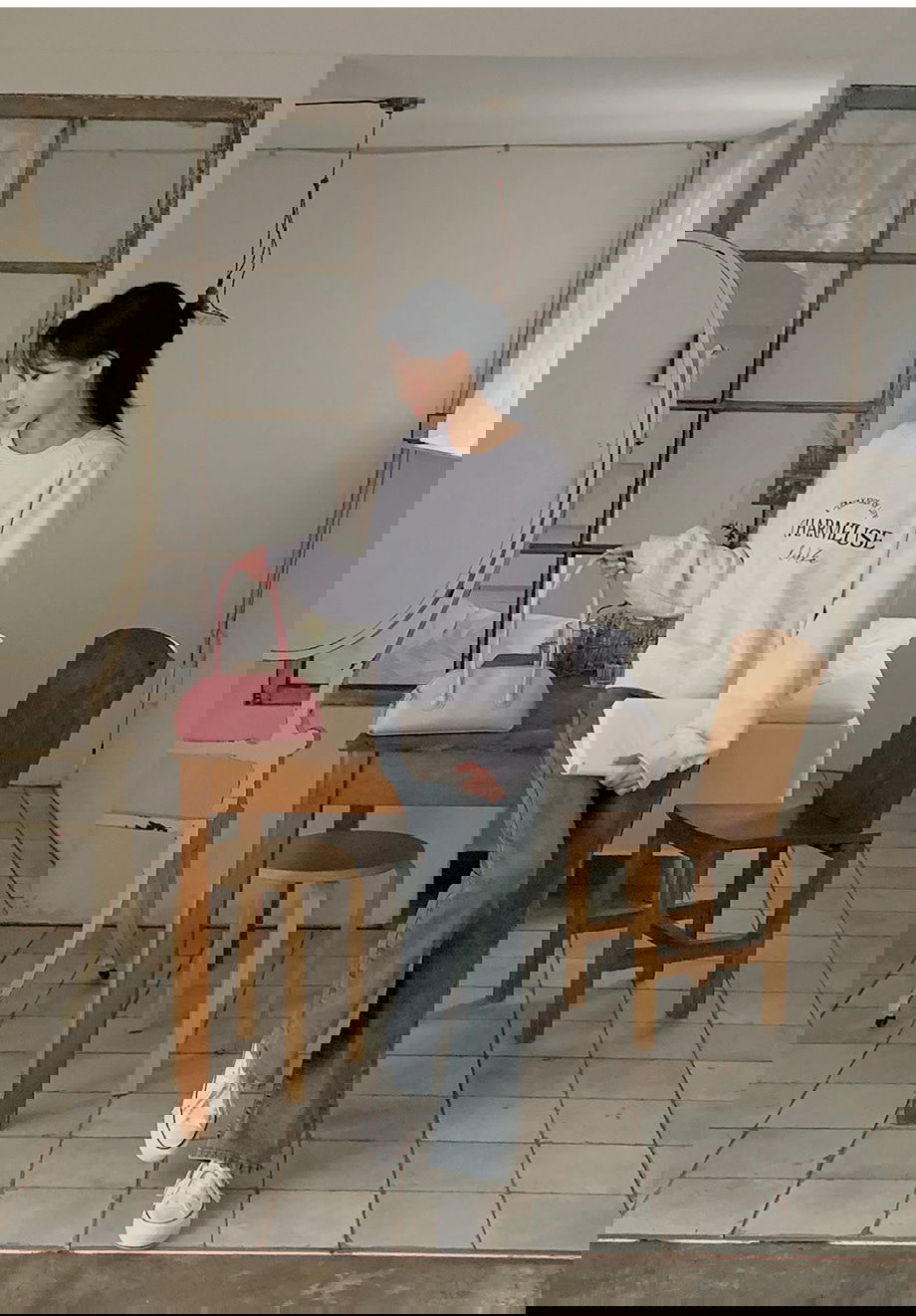리리앤코 위크니프 속밴딩 스판 세미 부츠컷 데님 팬츠 청바지