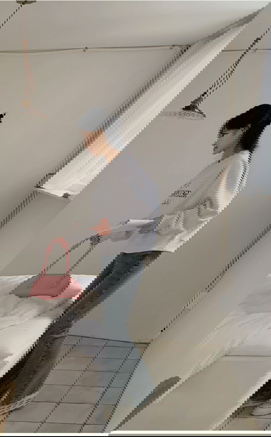 리리앤코 위크니프 속밴딩 스판 세미 부츠컷 데님 팬츠 청바지