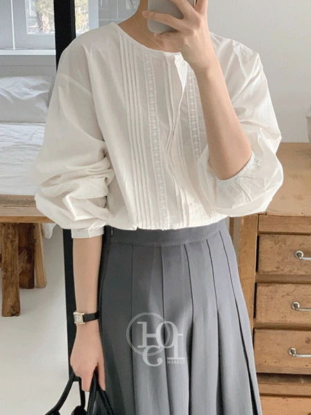 Lilia lace cotton blouse