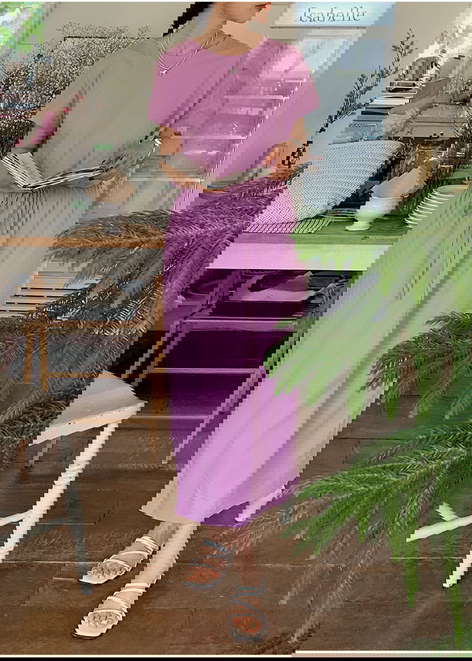 리리앤코 루딜리프 코튼 밴딩 루즈핏 롱 원피스