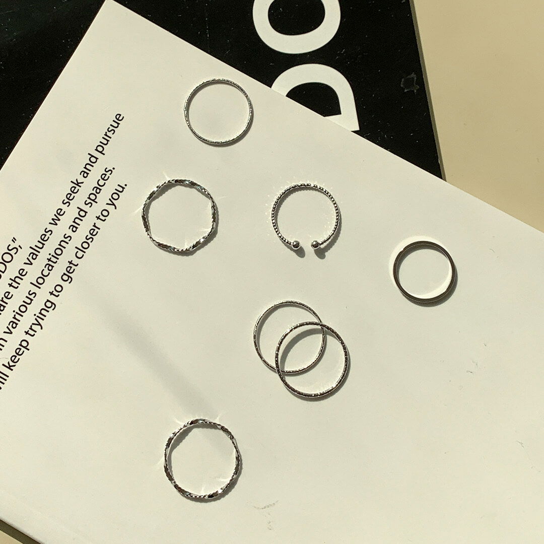 Seirin Silver Layered 7SET Multi-Ring