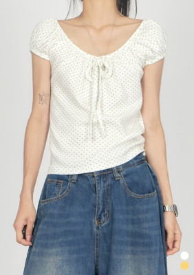 Dot Puff Two-Way T-Shirt TS046