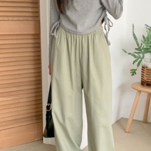 Cotton wide pants