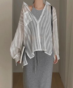 Dier Summer Cooling See-Through Overfit Check Shirt for Shirt