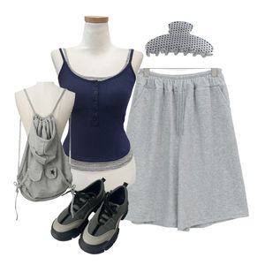ShortPants,sleeveless,sneakers 코디