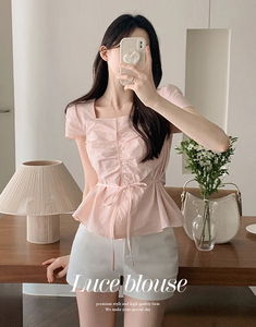 ルーチェシャーリング半袖ブラウス