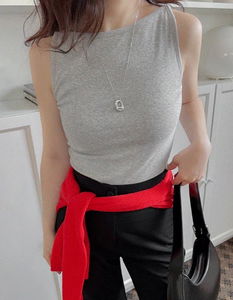 Sleeveless Boat Neck 5 Crop Spandex 