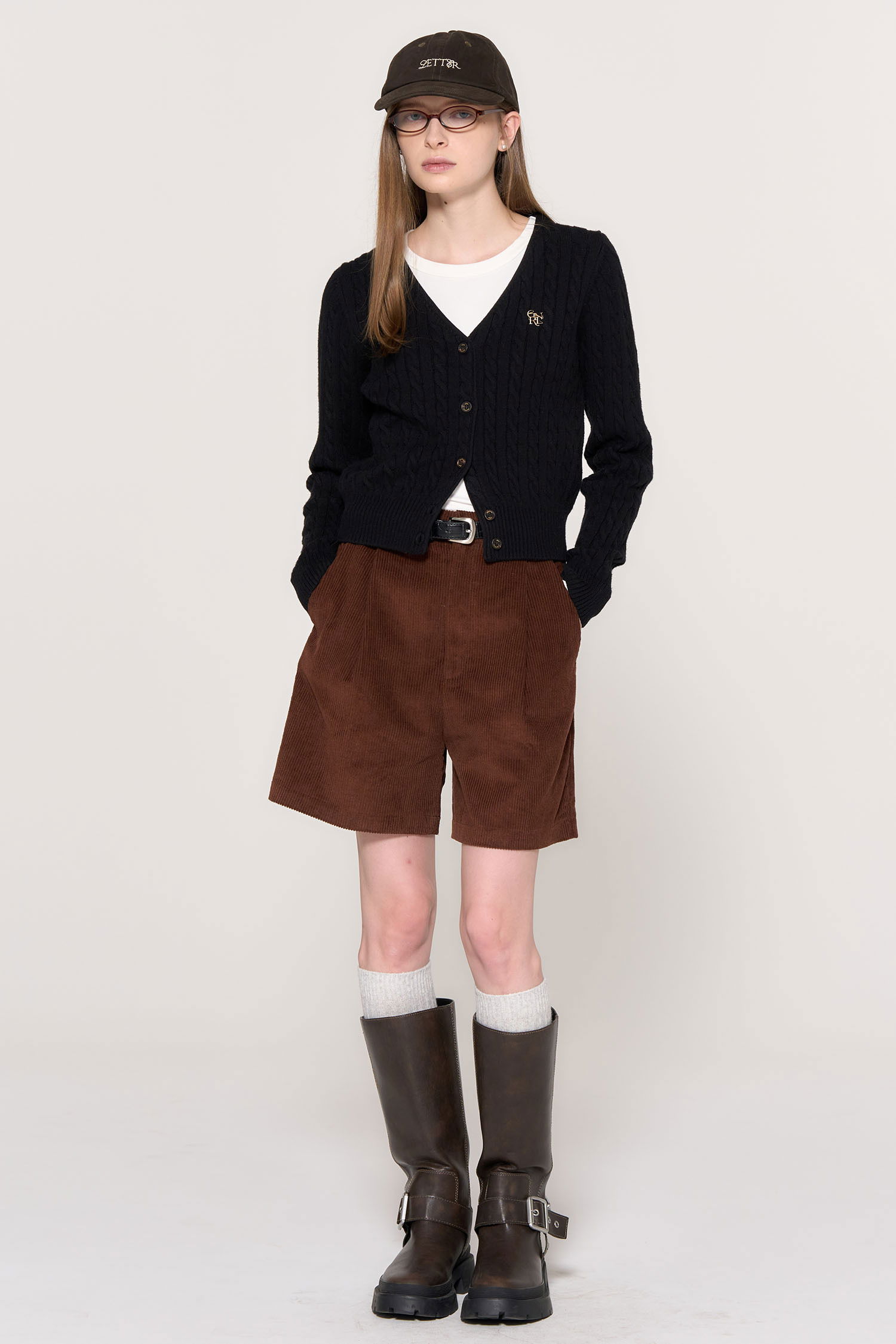 WOMAN New Classic Wool Cable V-Neck Cardigan