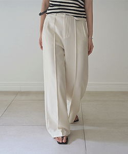 Renoe Pintuck Line Wide Slacks