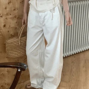 다에드 다트 와이드 코튼팬츠