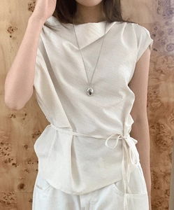 Chielli cowl neck ribbon blouse