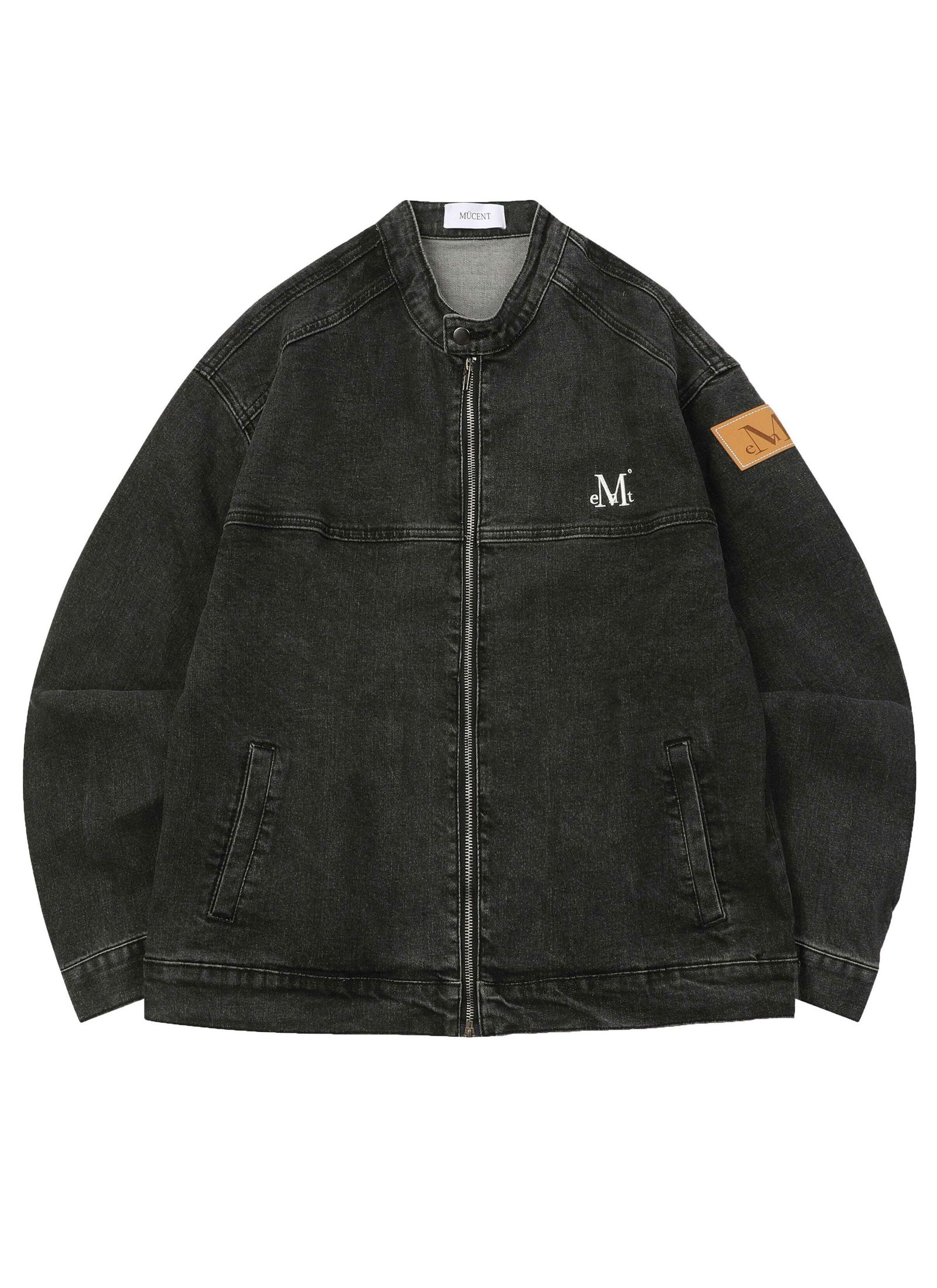 EIFFEL CUTTING DENIM BIKER JACKET (UNISEX) 에펠 커팅 데님 바이커 자켓 (남녀공용)