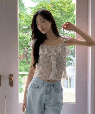마르게리트 블라우스 (프릴, 휴양지룩, 휴가룩)