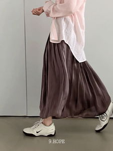 Satin Pleated Long SK