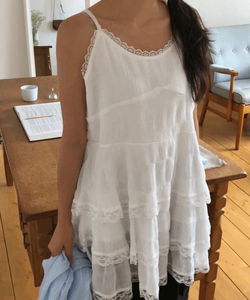 Bayley Lace Cancan Layered Sleeveless Bustier Dress (Dress)