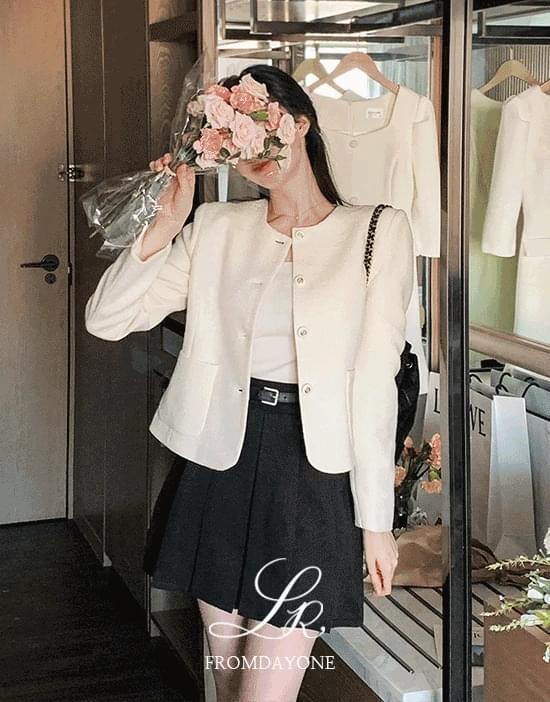 Made)Elanis Round Tweed Jacket (Ships Today)