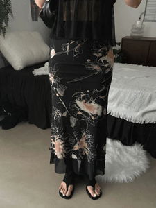 MELLA FLOWER DOUBLE LAYERED SKIRT