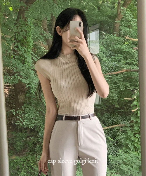 브니 반목 캡소매 썸머 니트