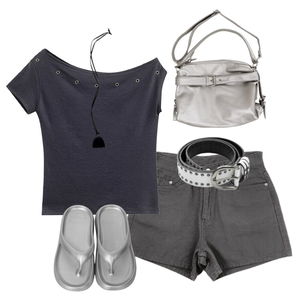 ShortPants,belt,ShortSleeve 코디
