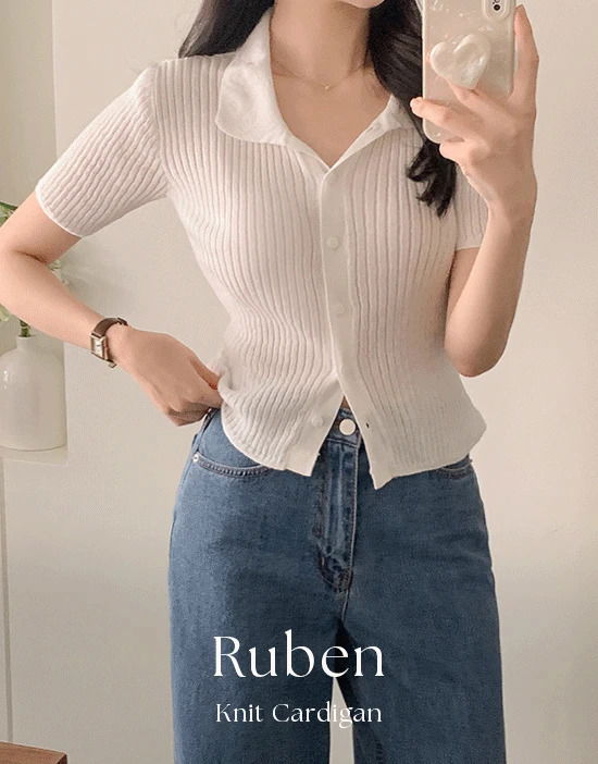 ルーベンリブカラーニットカーディガン