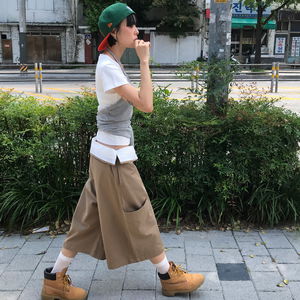 FOLD OVER BERMUDA PANTS (3color)