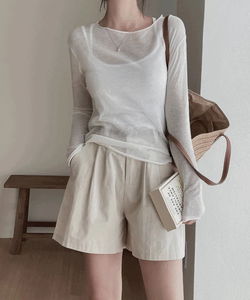 Deon Summer Layered Tight Fit See-Through Long Sleeve T-Shirt