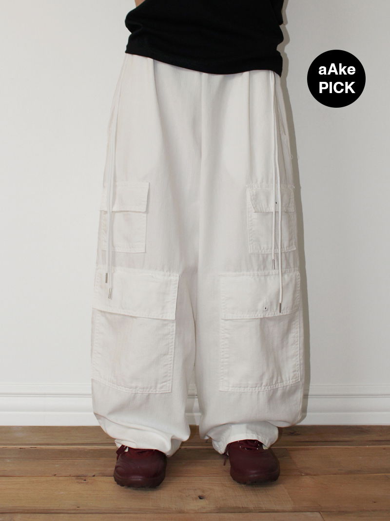 (NONFADE) STRIPE STOPPER POCKET PANTS (white / blue)