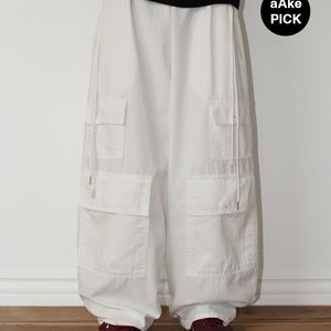 (NONFADE) STRIPE STOPPER POCKET PANTS (white / blue)